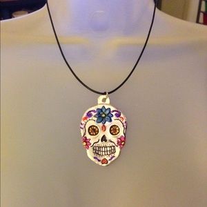 Handmade Soda Can Sugar Skull Necklace